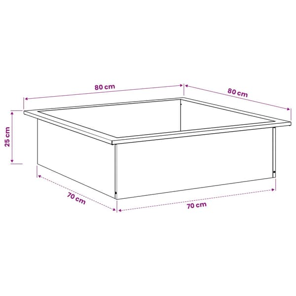 Eldstad ring Rostig 90 x 90 x 25 cm Väderbeständig stål