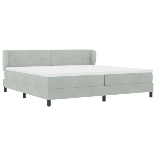 Bäddfjäder med madrass Ljusgrå 200 x 200 cm Sammet