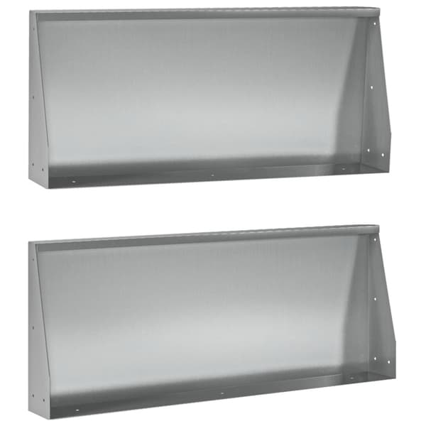 Stödvägg 2 st 100 x 12 x 50 cm Galvaniserat stål Silver