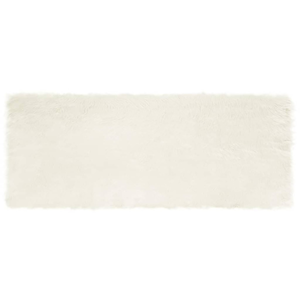 Fuskfäll matta TAFALLA Vit 80 x 200 cm Polyester