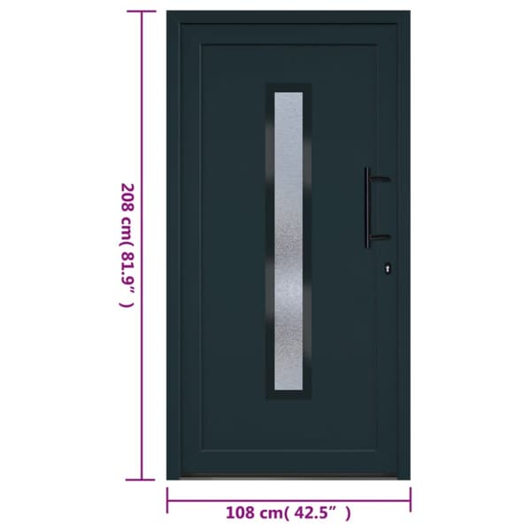 Ytterdörr antracit 108x208 cm PVC