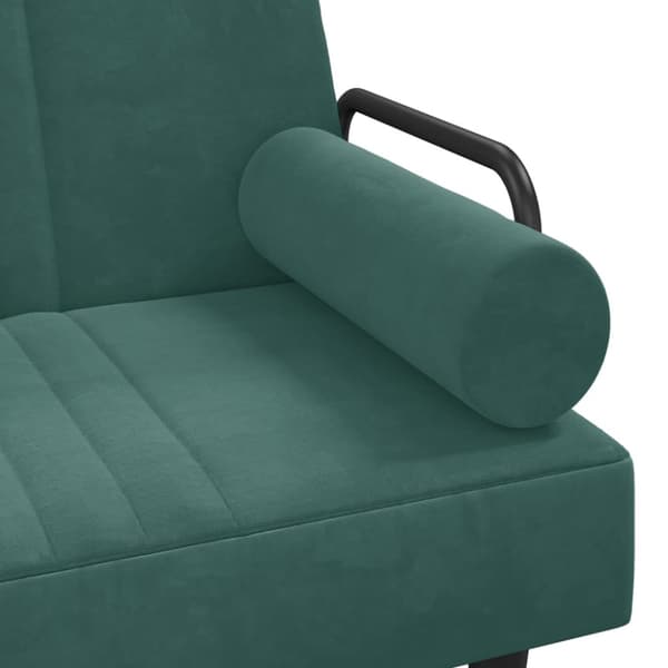 Bäddsoffa med armstöd mörkgrön sammet