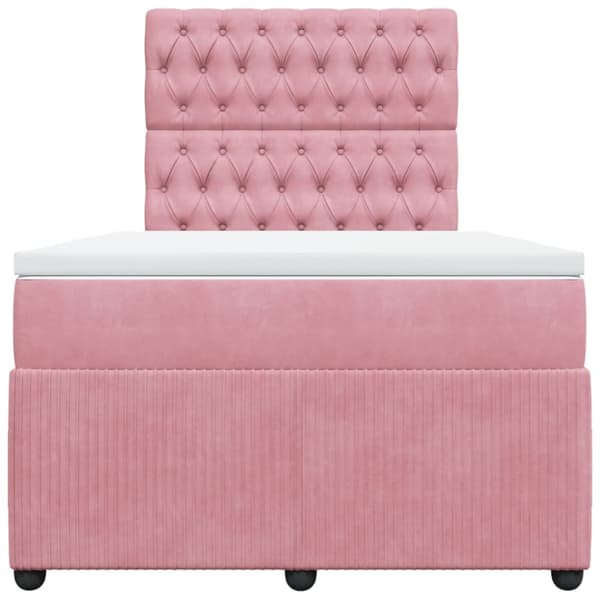 Ramsäng med madrass rosa 120x190 cm sammet