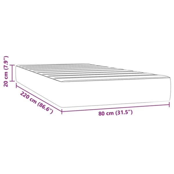 Pocketresårmadrass medium rosa 80x220x20 cm sammet