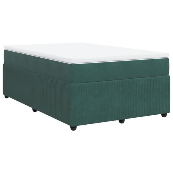 Ramsäng med madrass mörkgrön 120x190 cm sammet