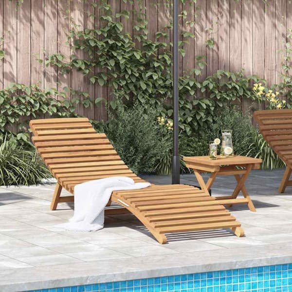 Solstol 2 pcs Brun Massivt teakträ