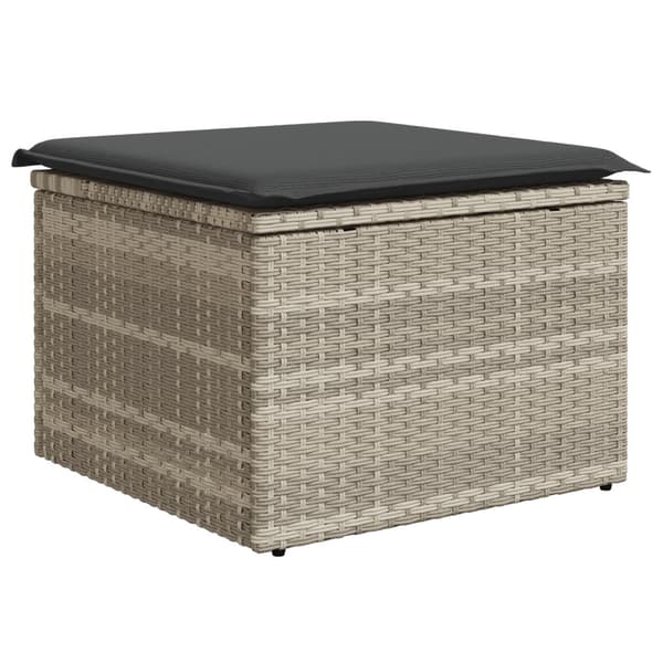 Utomhussoffgrupp med kudde 6 pcs Ljusgrå Poly rattan