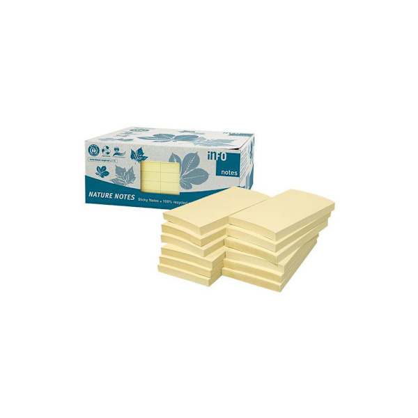 Notes INFO NOTES recy 75x125 gul 12/fp