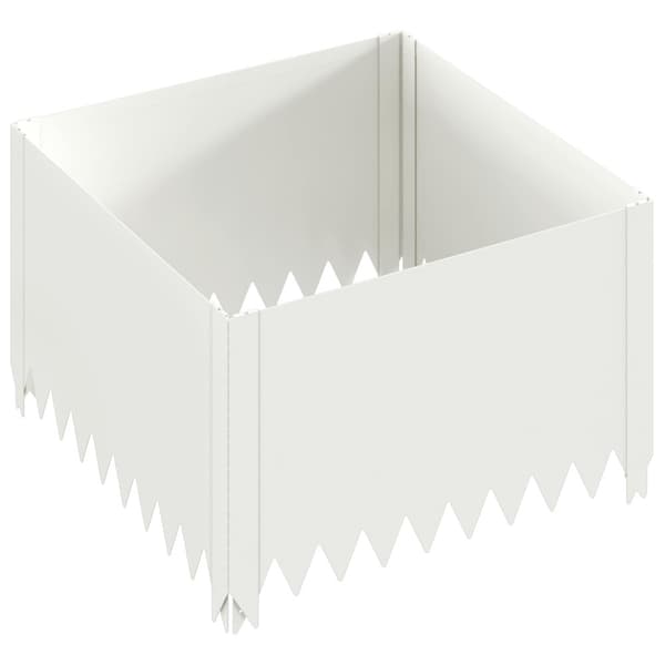 Kant för gräsmatta 4 st 60 x 60 x 35 cm Stål Vit