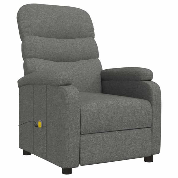 Massagefåtölj mörkgrå tyg
