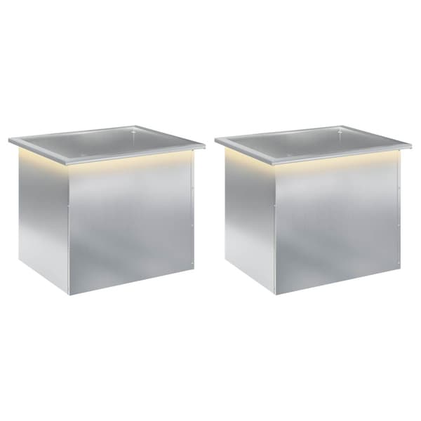Odlingslåda med LED 2 st Silver 50 x 60 x 48 cm