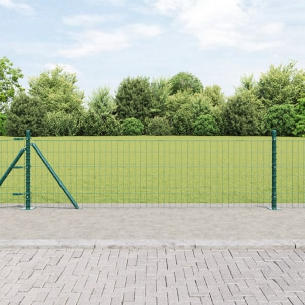 Euro Staket med 7 flänsposter 0.6x10 m i galvaniserat stål