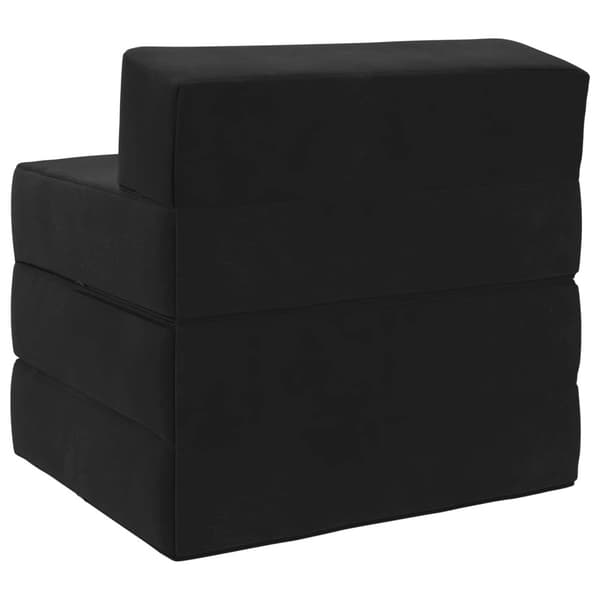 Fällbar Soffbed Svart 200 x 70 x 10 cm Sammet
