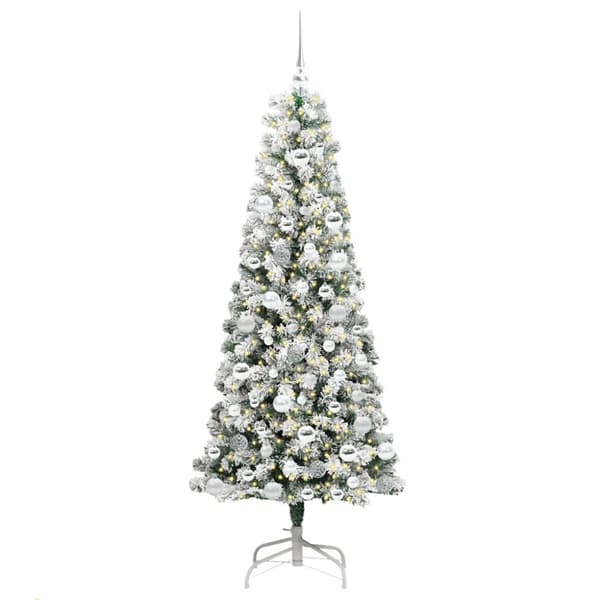 Plast Hingad Julgran 300 LED-lampor Grön och Vit 180 cm
