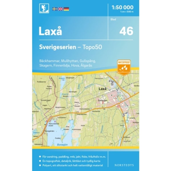 46 Laxå Sverigeserien Topo50 : Skala 1:50 000