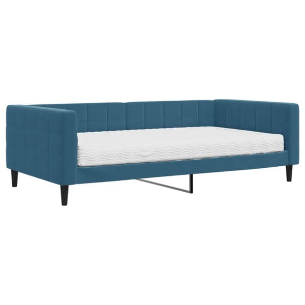 Dagbädd med madrass blå 100x200 cm sammet