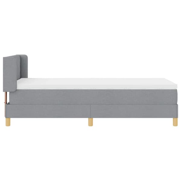 Bäddfjäder med madrass Ljusgrå 190 x 90 cm Polyester