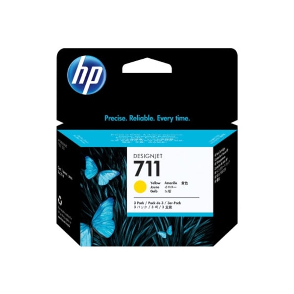 HP 711 - 3-pack - gul - original - DesignJet - bläckpatron