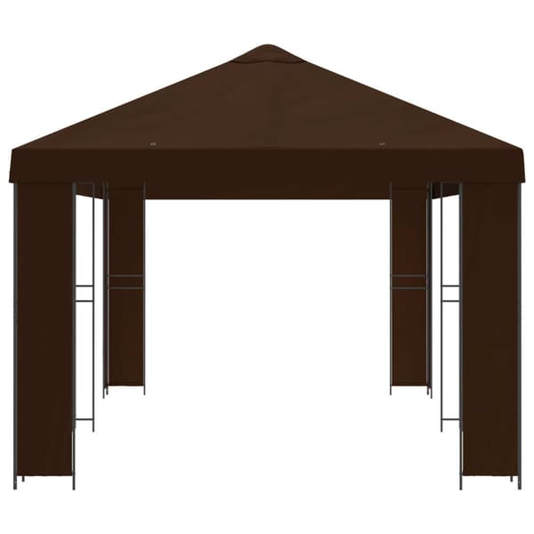 Trädgårdsgazebo 6 x 3 m Brun Polyester och Stål 190
