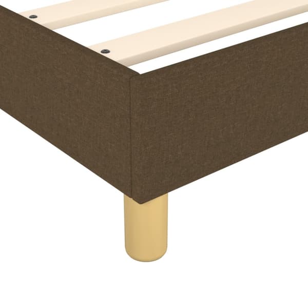 Boxspring-sängram mörkbrun 90x200 cm tyg