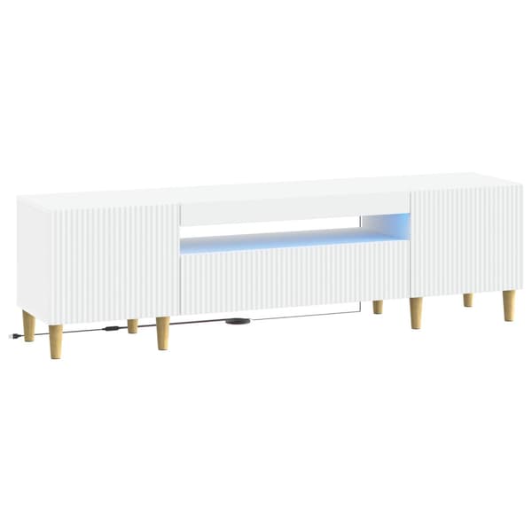 LED TV-skåp Vit Konstruerat trä