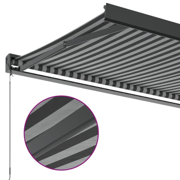 Markis infällbar antracit och vit 4x3 m tyg&aluminium