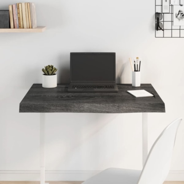 Bordsskiva mörkbrun 80x60x(2-6) cm behandlad massiv ek