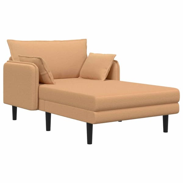 Stor schäslong Beige Bouclé
