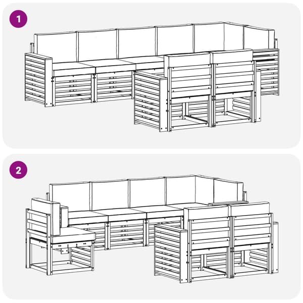 Utomhussoffset 8 pcs Vit och grädde 310 x 132,5 x 73 cm