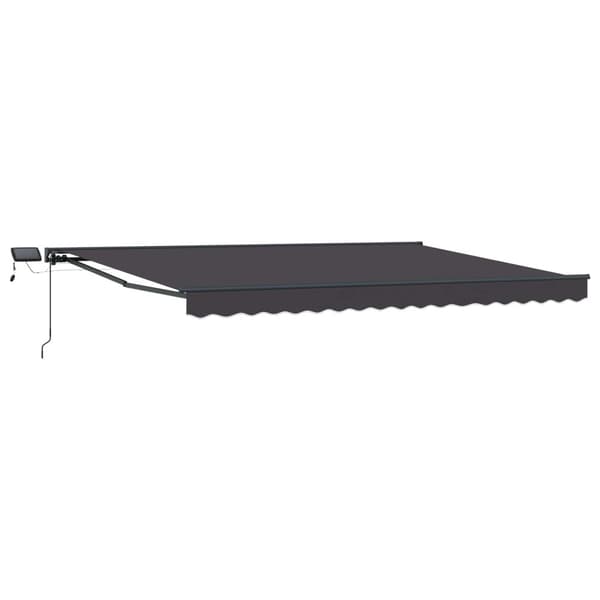 Manuell markisram med LED-lampor Antracit 5 × 3,5 m