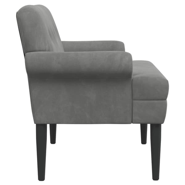 Loveseat med knapprapport Mörkgrå 120 x 66 x 78 cm Sammet