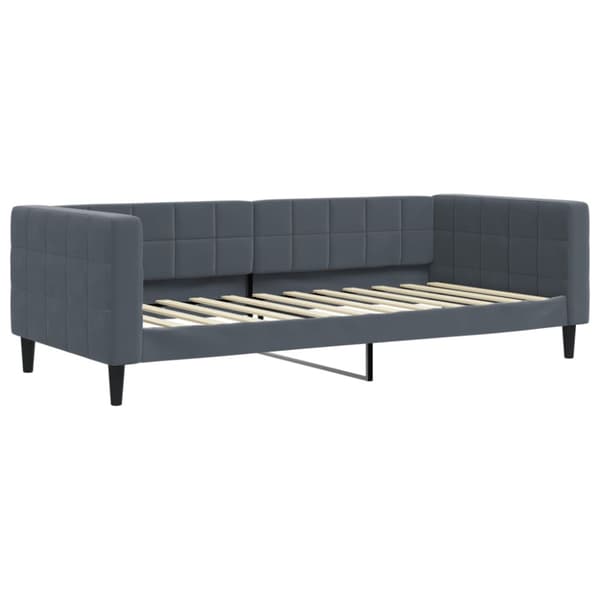 Dagbädd med madrass mörkgrå 100x200 cm sammet
