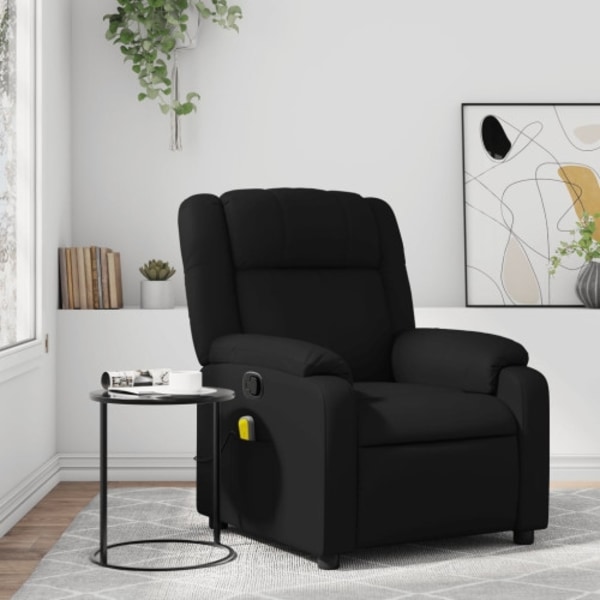 Massagefåtölj svart konstläder