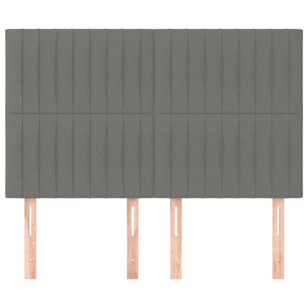 Sänggavel mörkgrå 144x5x118/128 cm tyg