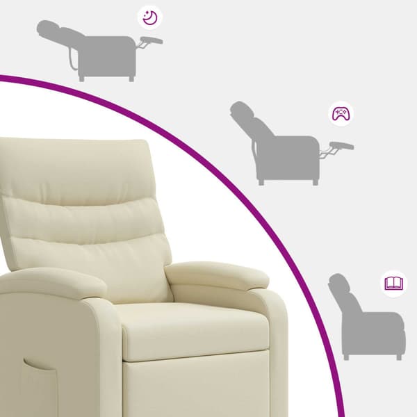 Recliner Gräddvit Konstläder
