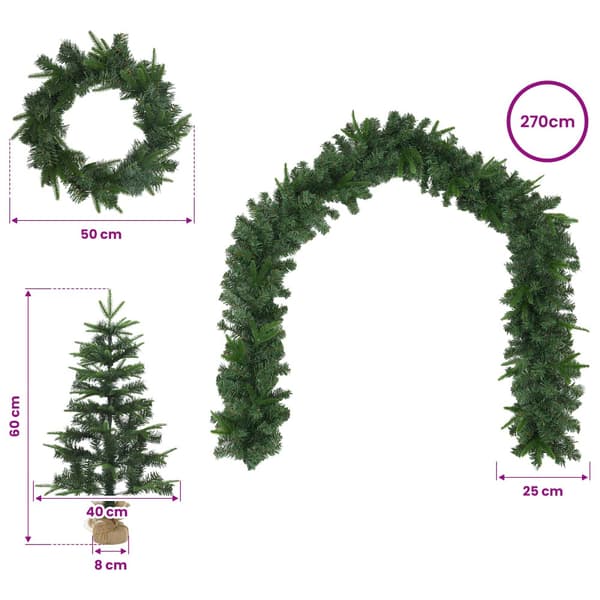 Mini-julgransset 60 cm PVC och PE Grön