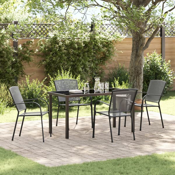 Trädgårdsmöbelset 5 pcs Antracit Pulverlackerat stål