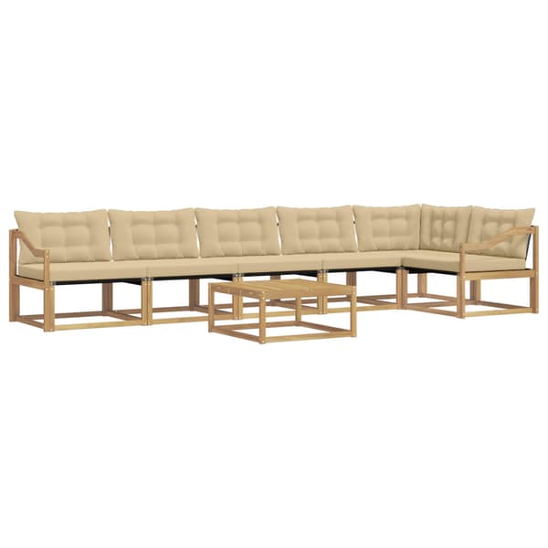 Utomhussoffset 7 pcs Vit och Beige 79 x 79 x 37 cm