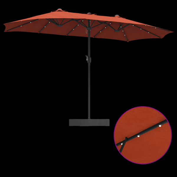 Trädgårdsparasol Terracotta 385 x 209 x 244 cm Polyester
