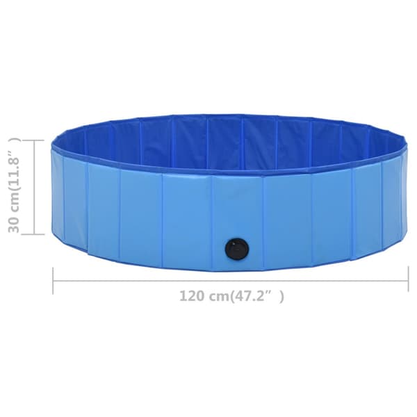 Hopfällbar hundpool blå 120x30 cm PVC