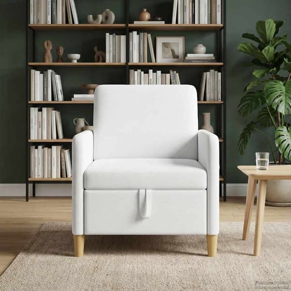 Soffa med förvaring Vit 72 x 78 x 87 cm Polyester