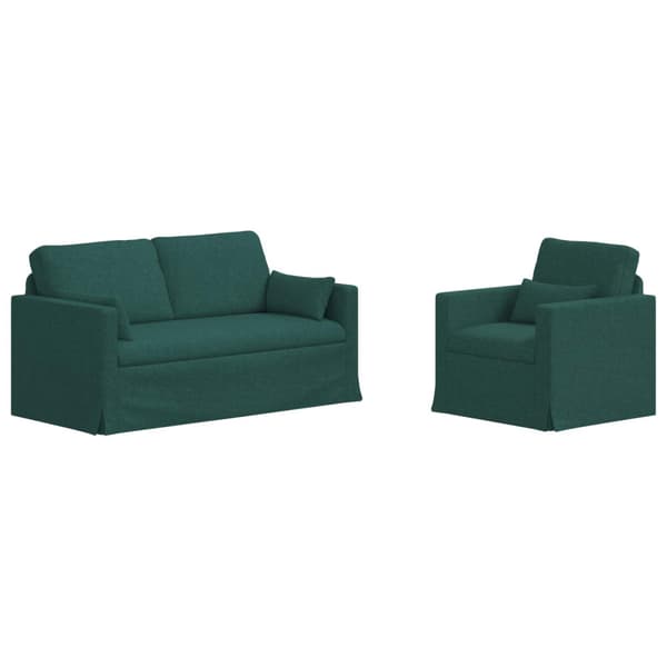 Soffset 2 pcs Mörkgrön 158 x 78 x 80 cm tyg