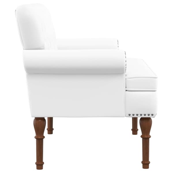 Loveseat med knapprapport Vit 120 x 65 x 77 cm Konstläder