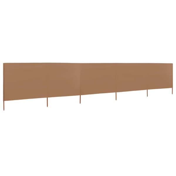Vindskydd 5 paneler tyg 600x160 cm taupe