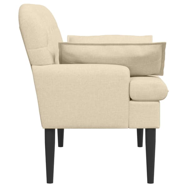 Loveseat med knapprapport Gräddvit 111 x 68 x 80 cm Tyg