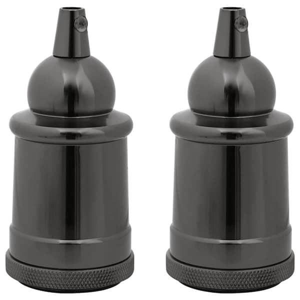 Lamphållare 2 st blank svart E27