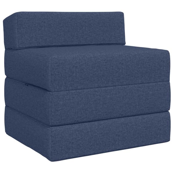 Fällbar Soffbed Blå 200 x 70 x 10 cm Tyg