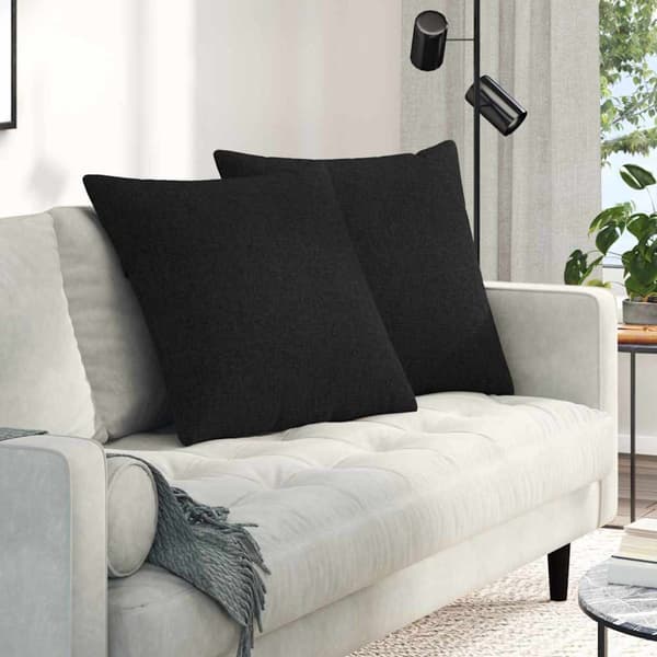 Sofakuddar 2 pcs Svart 80 x 80 cm tyg