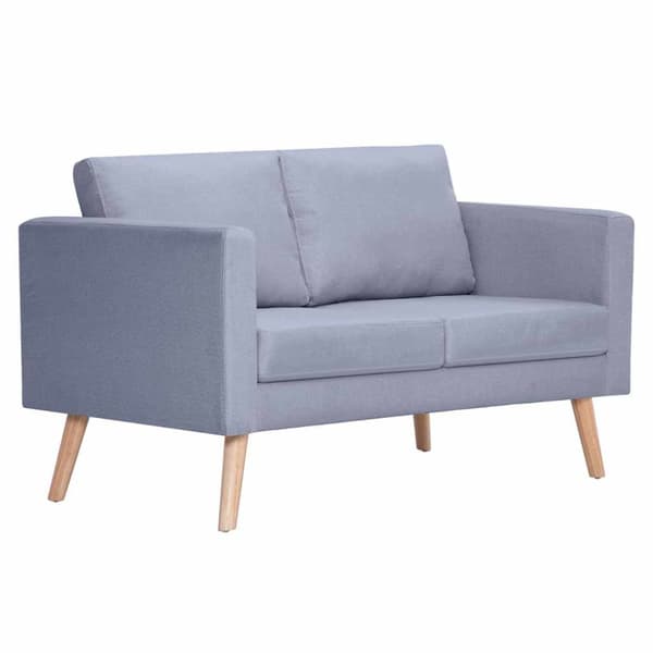 Soffa 2-sits tyg ljusgrå