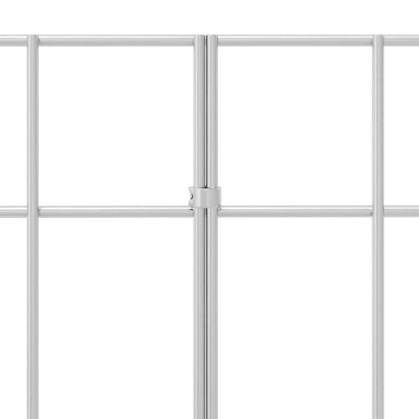 Trädgårdsstängselpanel 24 pcs Galvaniserat stål Silver